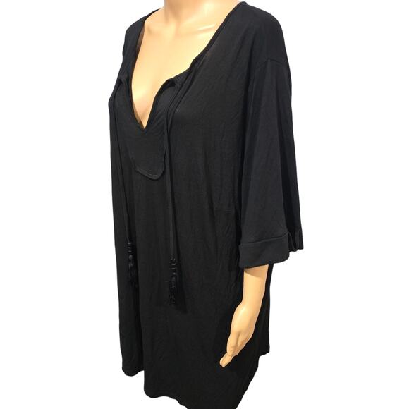 H&M Black top with tassels 2XL - Picture 2 of 6